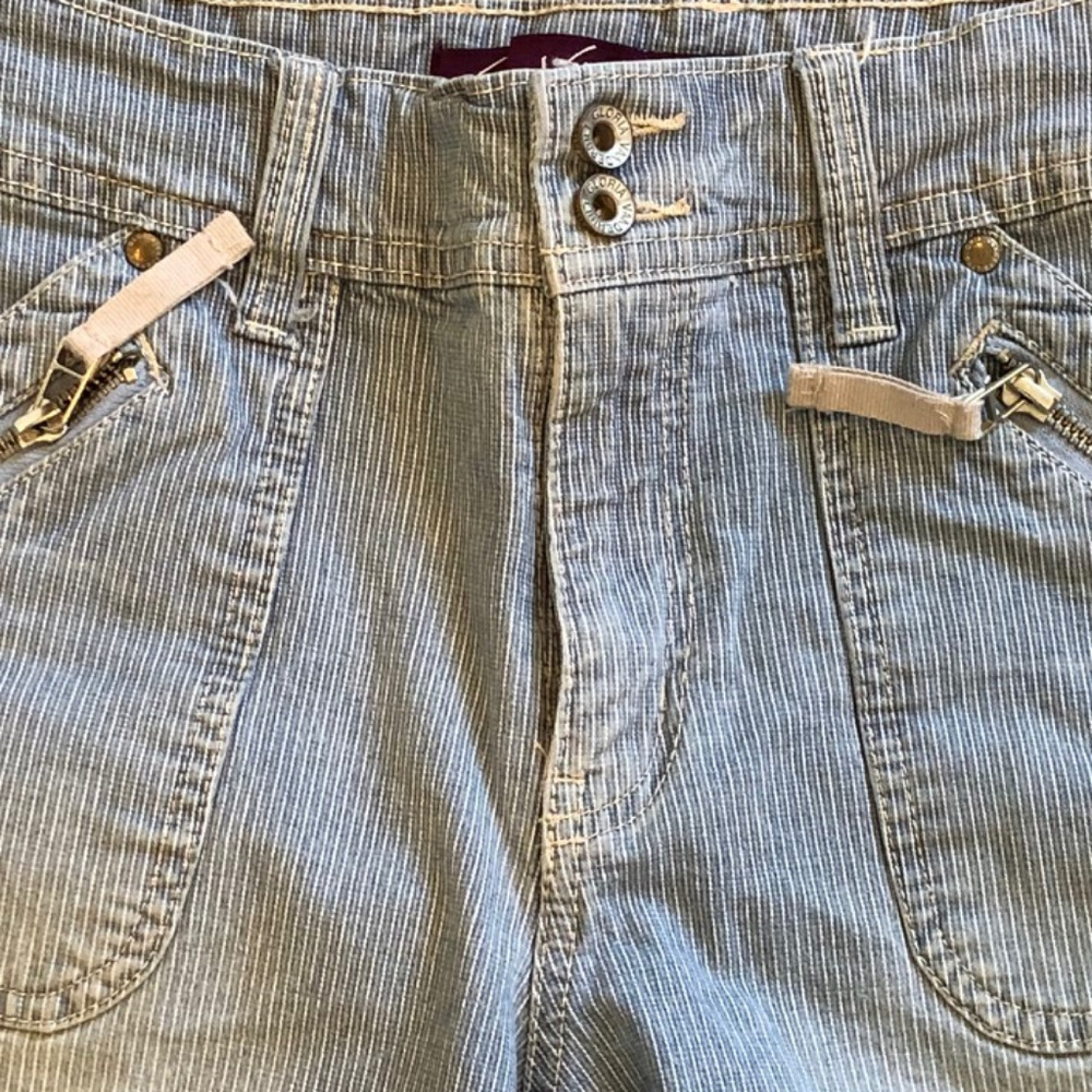 Super Cute GB Knee Length Pinstripe Jean shorts